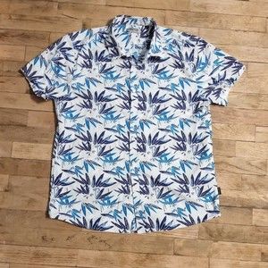 Kenneth Cole Reaction Hawaiian Mens Short Sleeve Shirt Size M